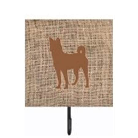 Micasa Basenji Burlap And Brown Leash Or Key Holder MI235235
